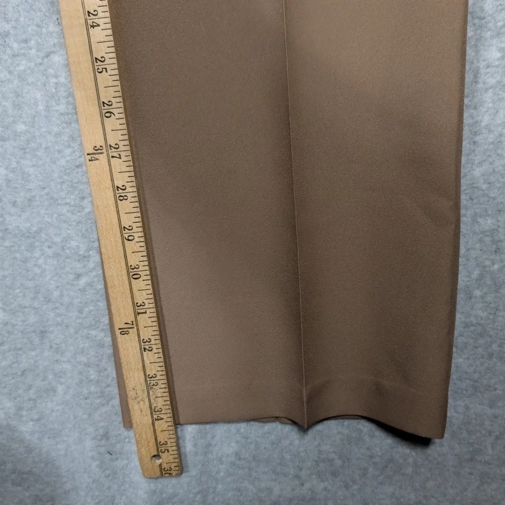 Sansabelt Dress Slacks Mens 35x34.5 Tan Vintage Beltless Straight Leg Retro 70s
